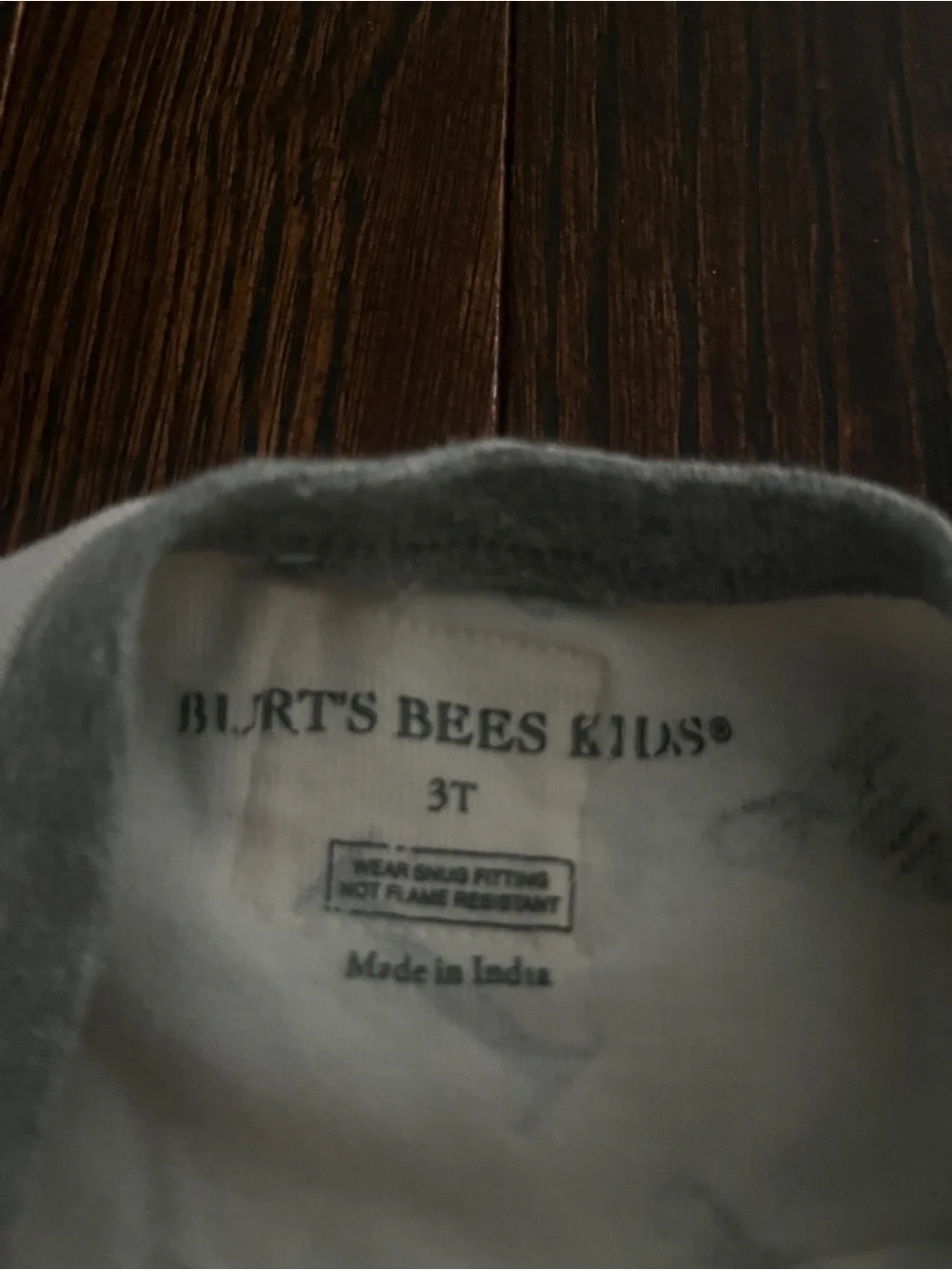 Burt's Bees Cream Long-Sleeve Tee with Gray Trim & Bee Alphabet Print